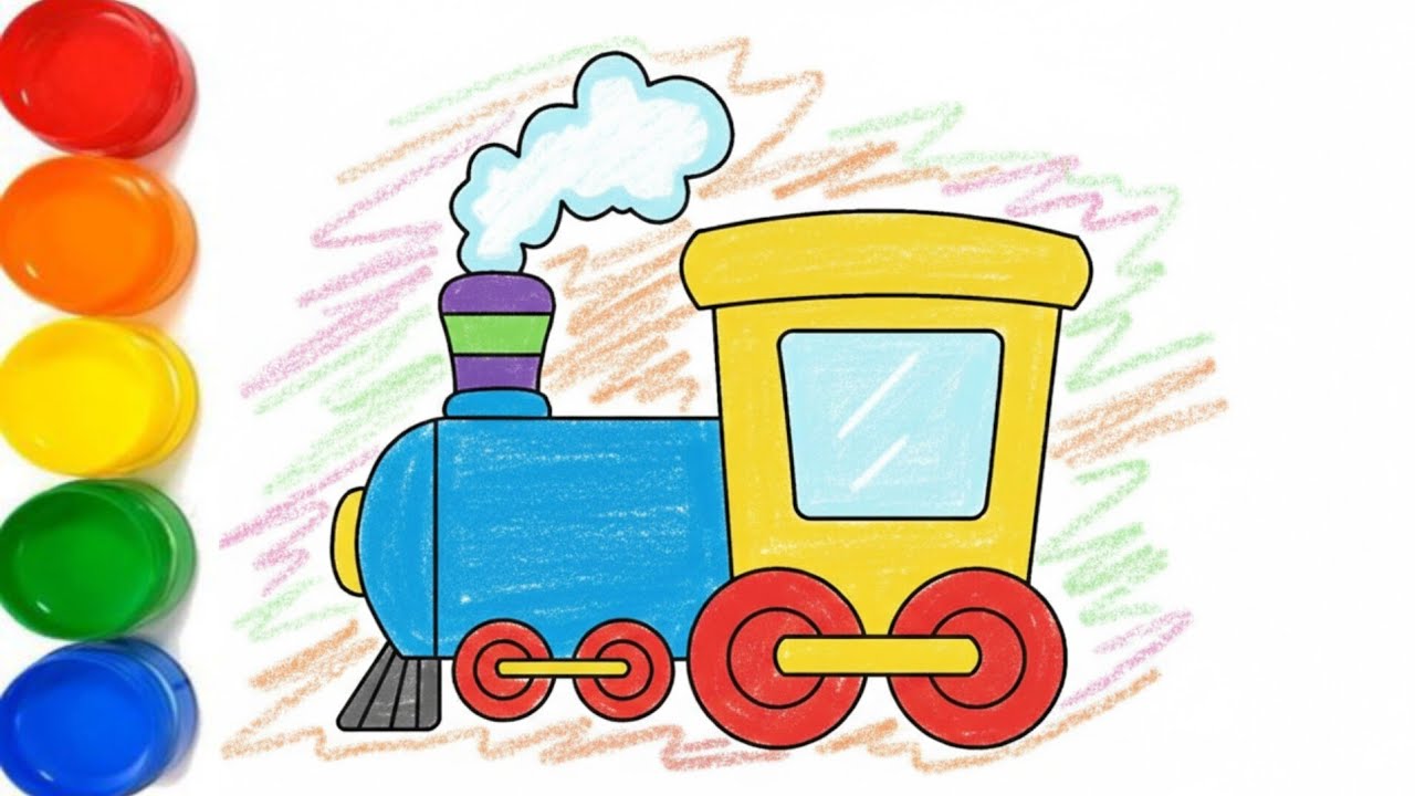 How To Draw Train 🚉 ? Easy Drawing For Kids 