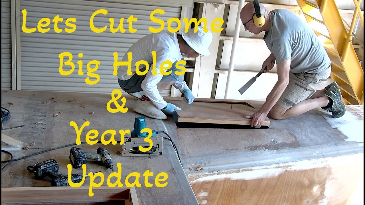 Cutting some big holes in a DIY 47' catamaran