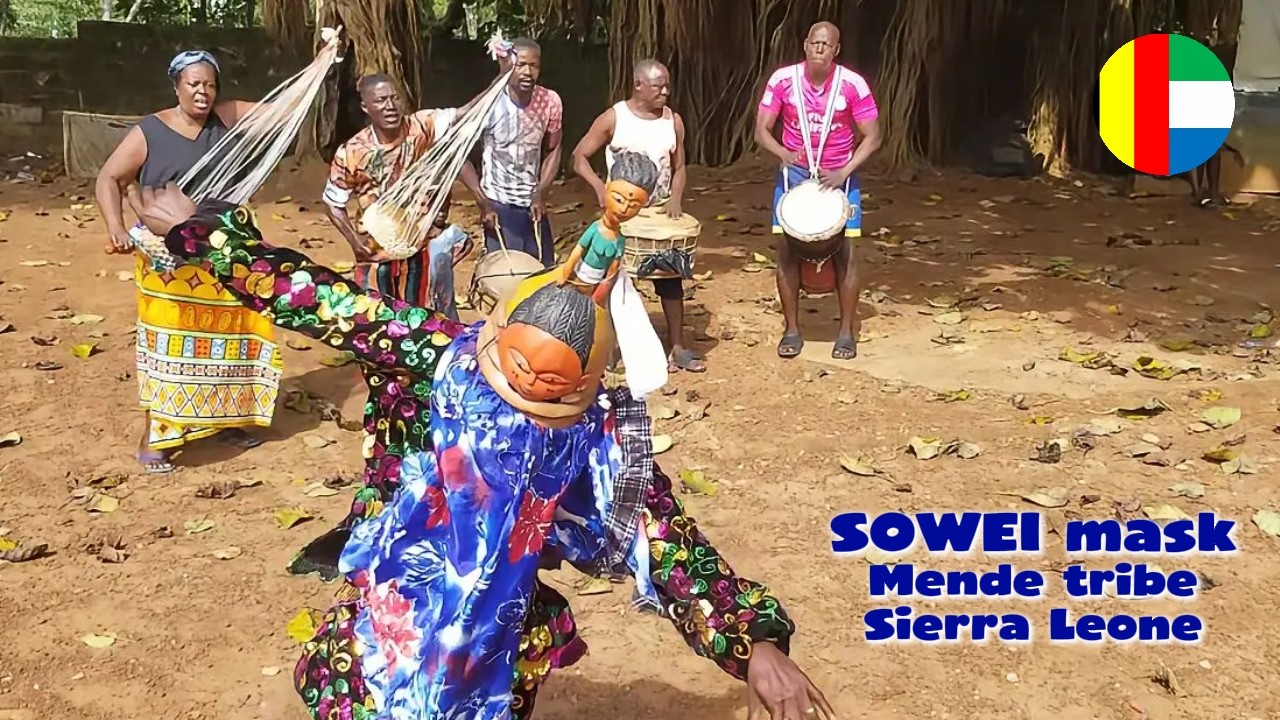 The SOWEI DEVIL of the Mende tribe, (Bondo society) traditional dance - Sierra Leone
