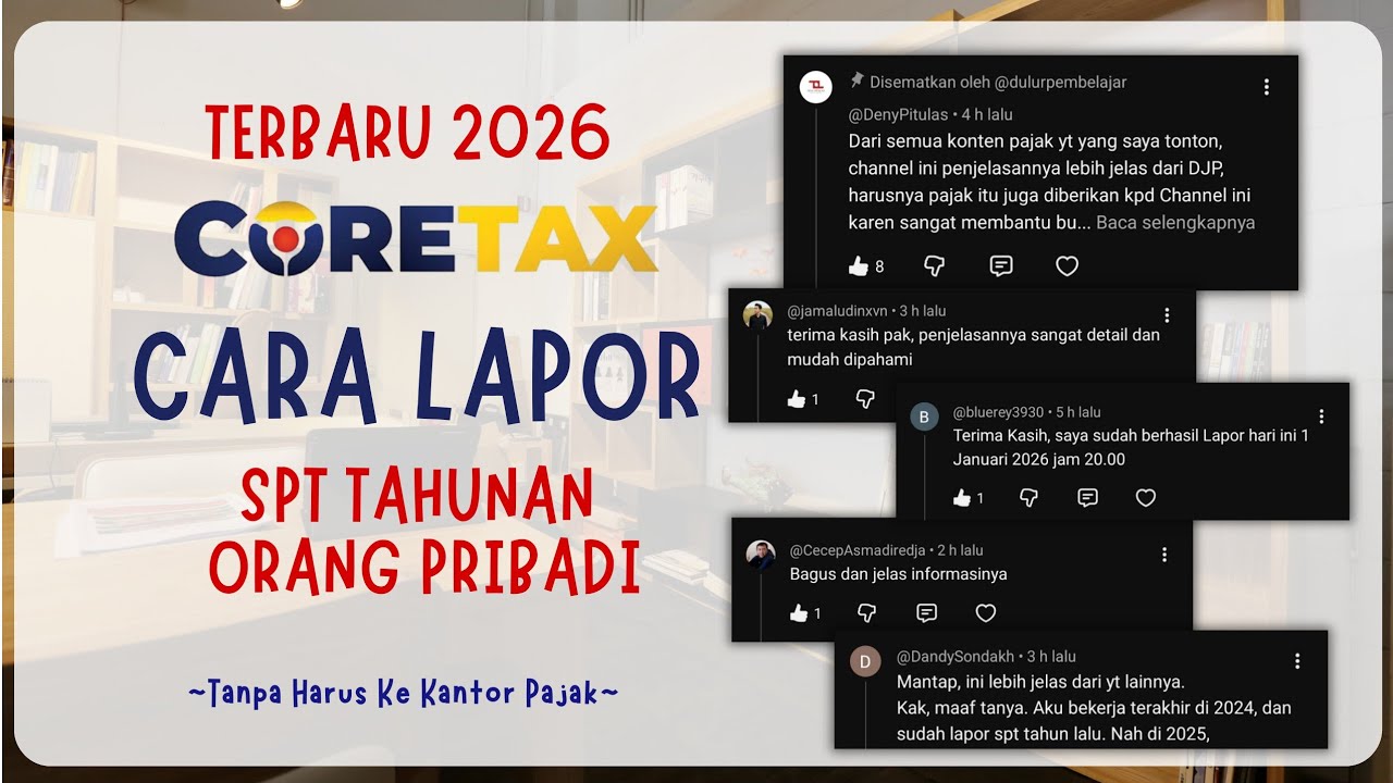 CARA LAPOR SPT TAHUNAN PRIBADI ONLINE DI CORETAX DJP TAHUN 2026 | LAPOR PAJAK ONLINE CORETAX TERBARU