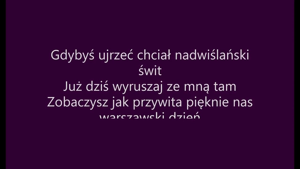 Sen o Warszawie - Czesław Niemen (tekst)