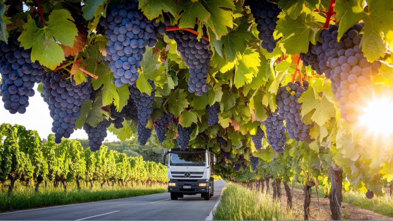 Spanish Farmers Harvest Millions of Tons of Grapes 4K | Wine Processing Factories