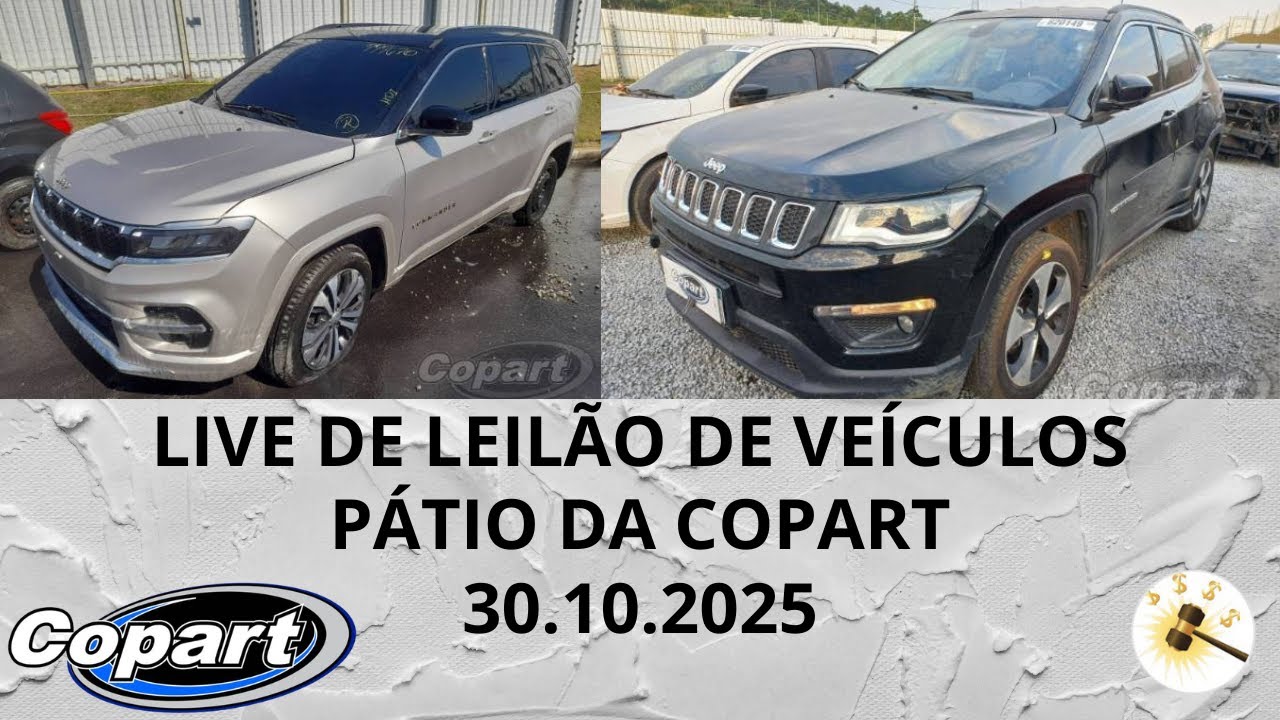 LIVE DE LEIL&Atilde;O DE VE&Iacute;CULOS NA COPART 30.10.2025
