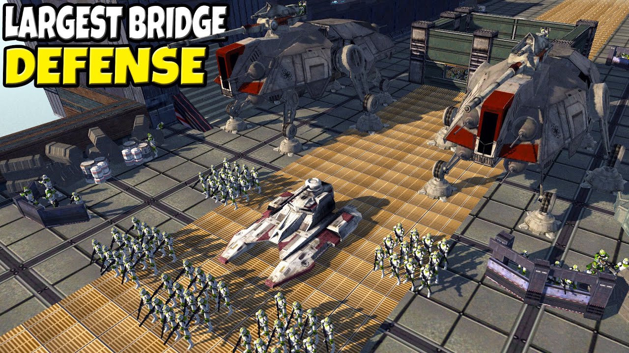 Largest Clone Wars BRIDGE DEFENSE Ever! - Men of War: Star Wars Mod Battle Simulator