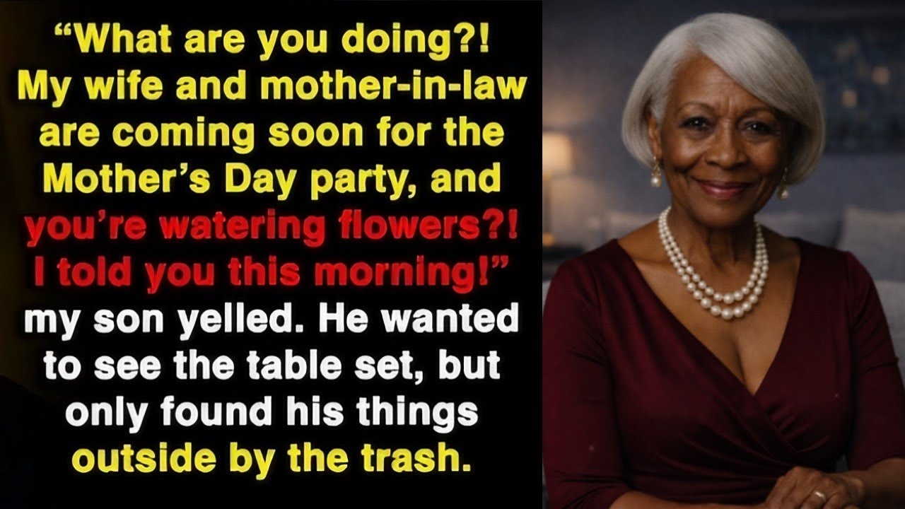 My son yelled, “My wife’s coming, and you’re watering plants?!” Then he found his stuff outside.