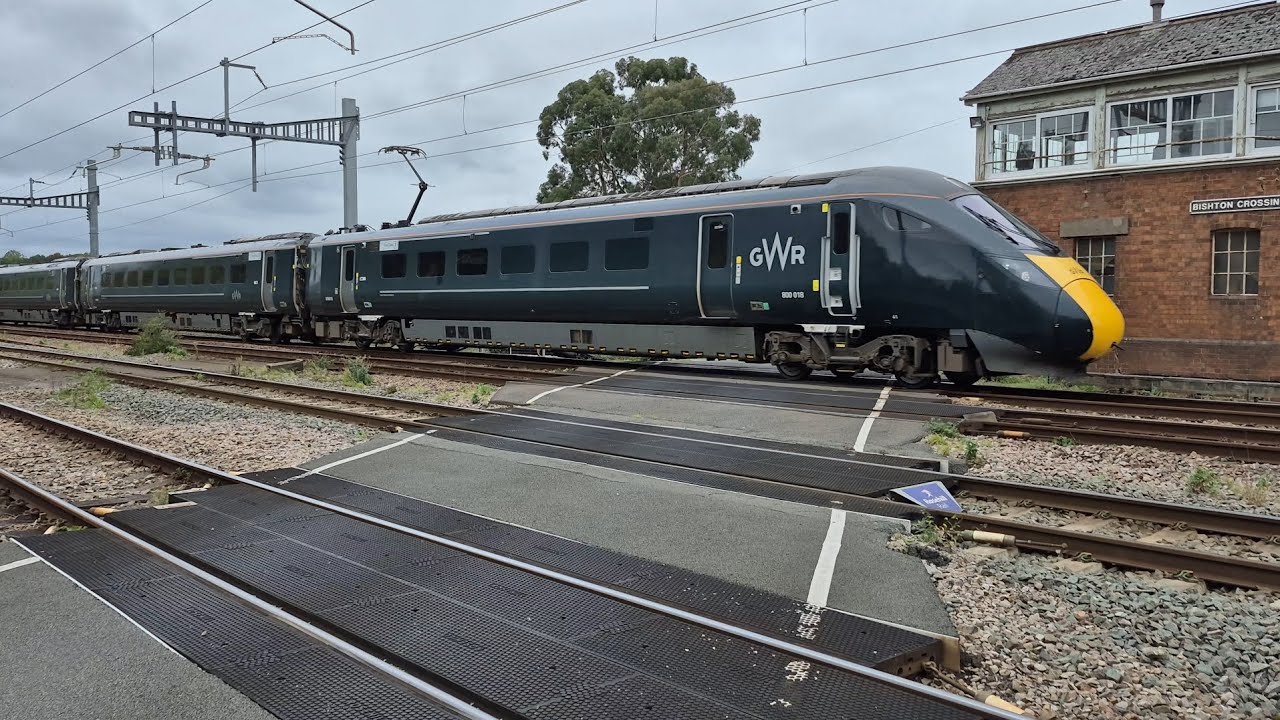 GWR Class 800 (800018) passing Bishton Signal Box, Newport.