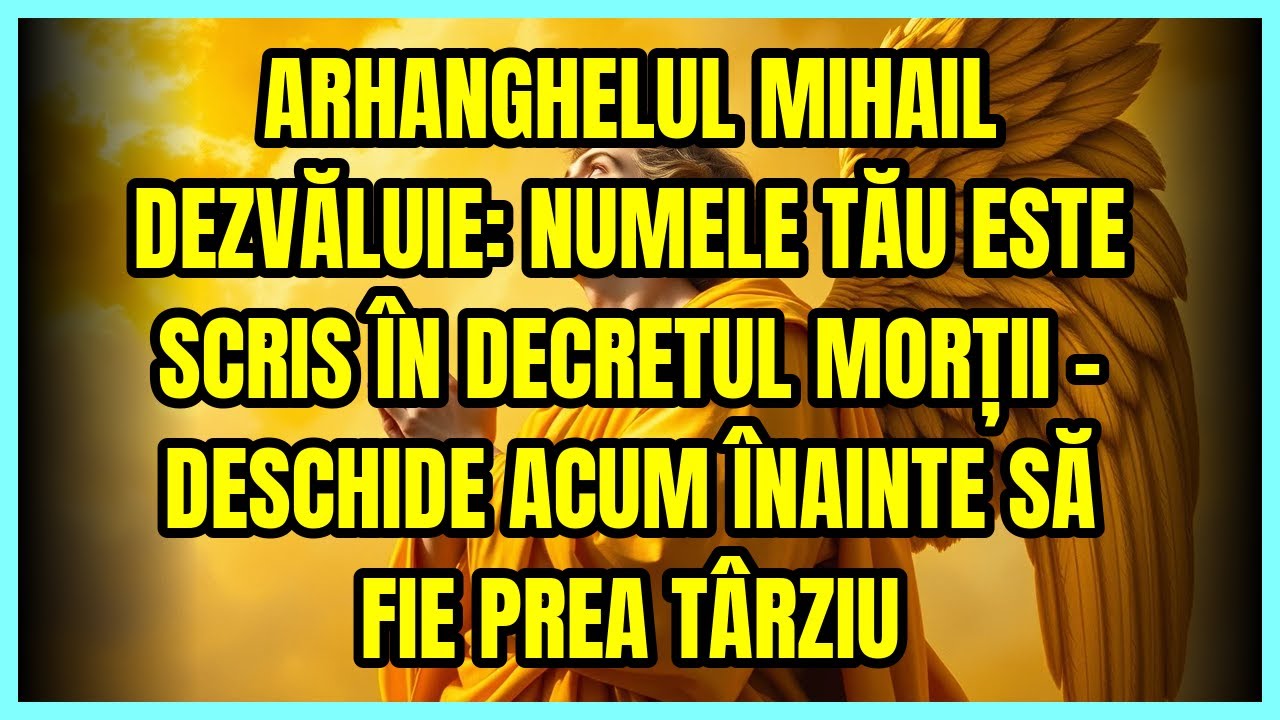 ARHANGHELUL MIHAIL DEZVĂLUIE: NUMELE TĂU ESTE SCRIS ÎN DECRETUL MORȚII - DESCHIDE ACUM ÎNAINTE SĂ...