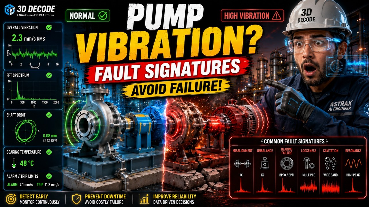 Pump Vibration Explained | Acceptance Limits & Common Fault Signatures ⚙️📈 | 3D DECODE