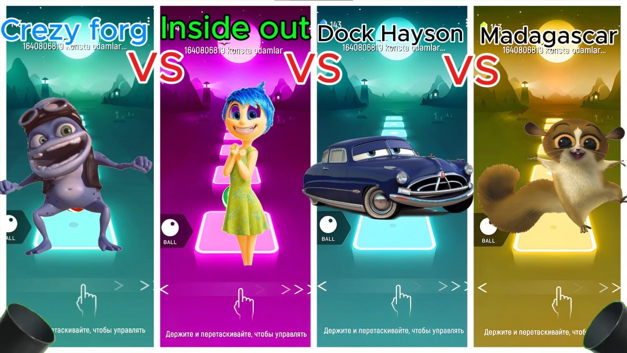 Crazy Frog vs Inside Out vs Doc Hudson vs Madagascar – Tiles Hop Challenge!