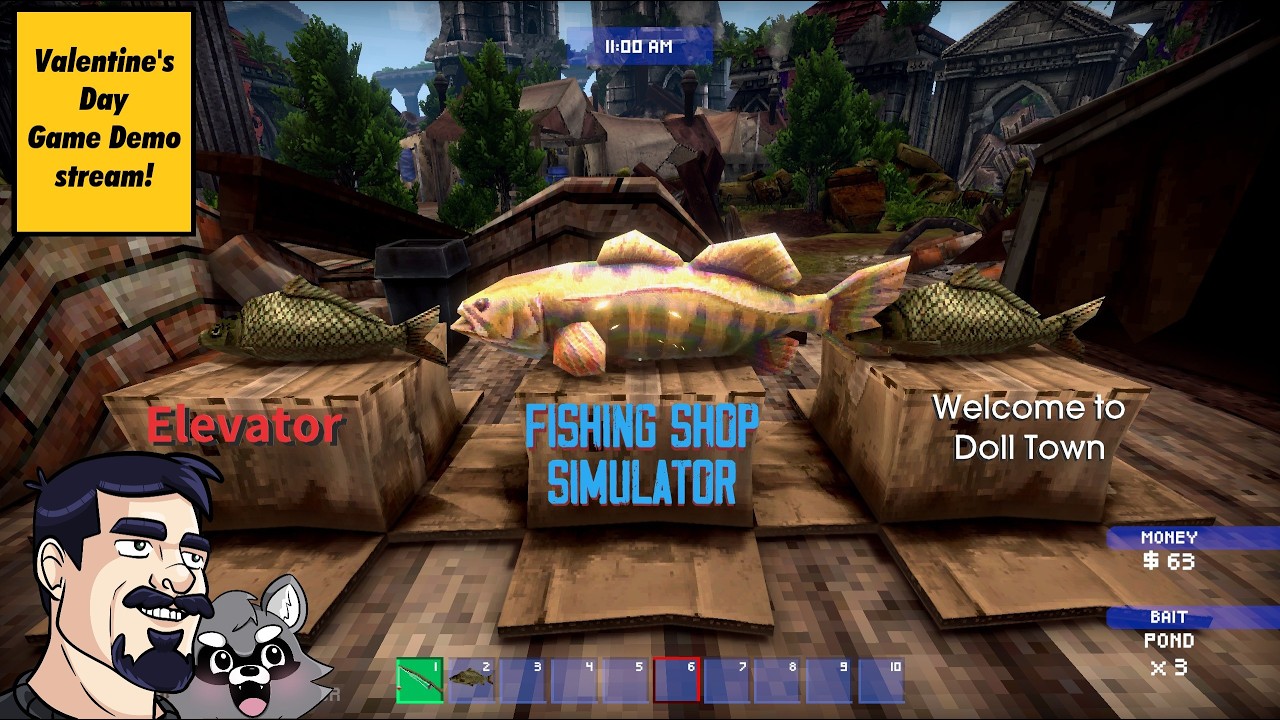 Roses are red. Violets are blue. Fishing Shop Simulator, and other demos, too.