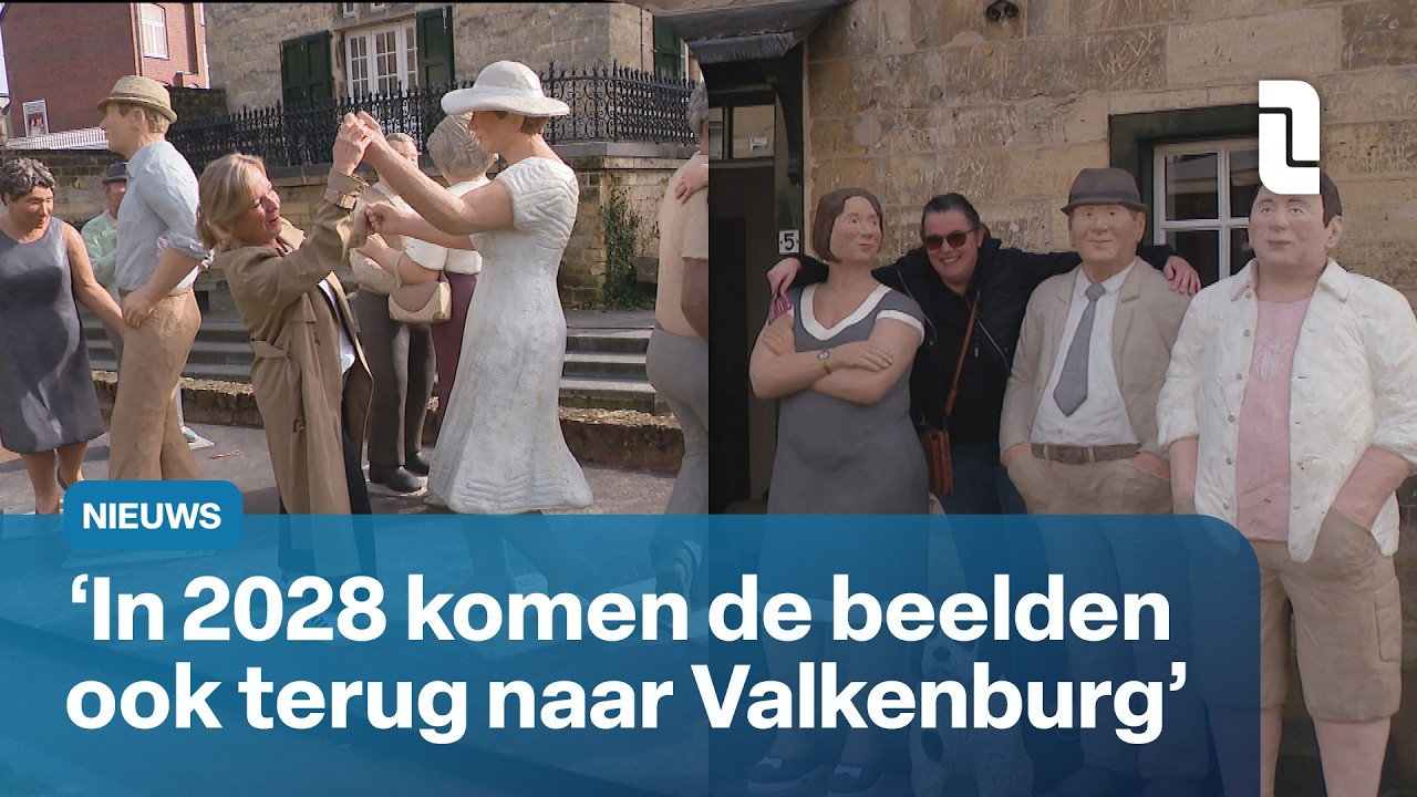 Menselijke standbeelden populair in Valkenburg: 'Mensen maken sneller een praatje' | L1 Nieuws