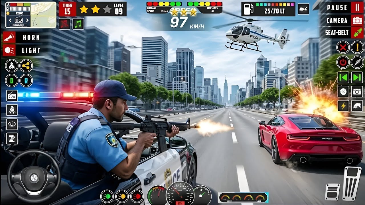 🚓 Police Car Chase Simulator 3D - Real City Cop Pursuit Gameplay (Android)