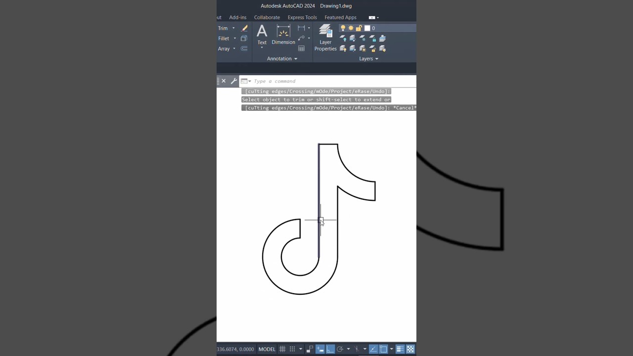 Tiktok Logo Design with AutoCAD| AutoCAD 2D logo Design #logo #design #brading