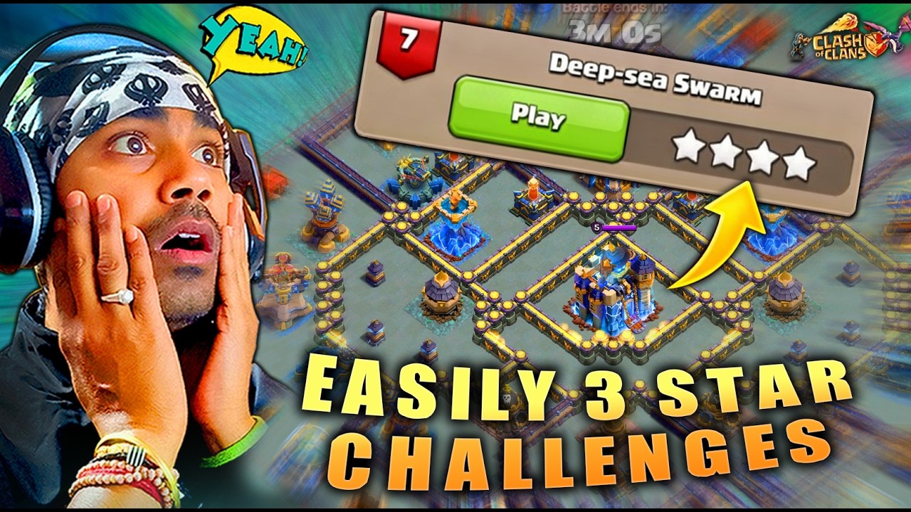 Easily 3 Star Deep Sea Swarm Challenges in Clash of Clans #coc #blovers
