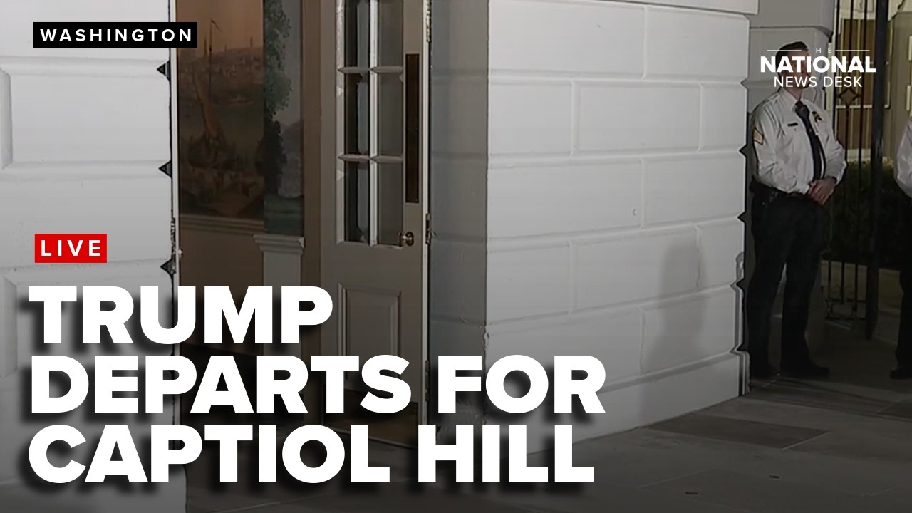 President Donald Trump departs the White House ahead of delivering the State of the Union address