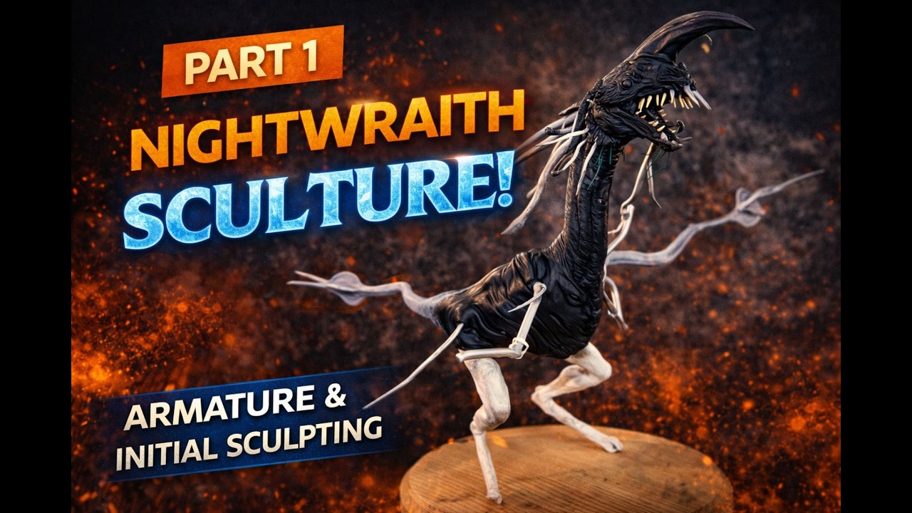Nightwraith Sculpture (Avatar) | Armature & First Sculpting Pass | Timelapse