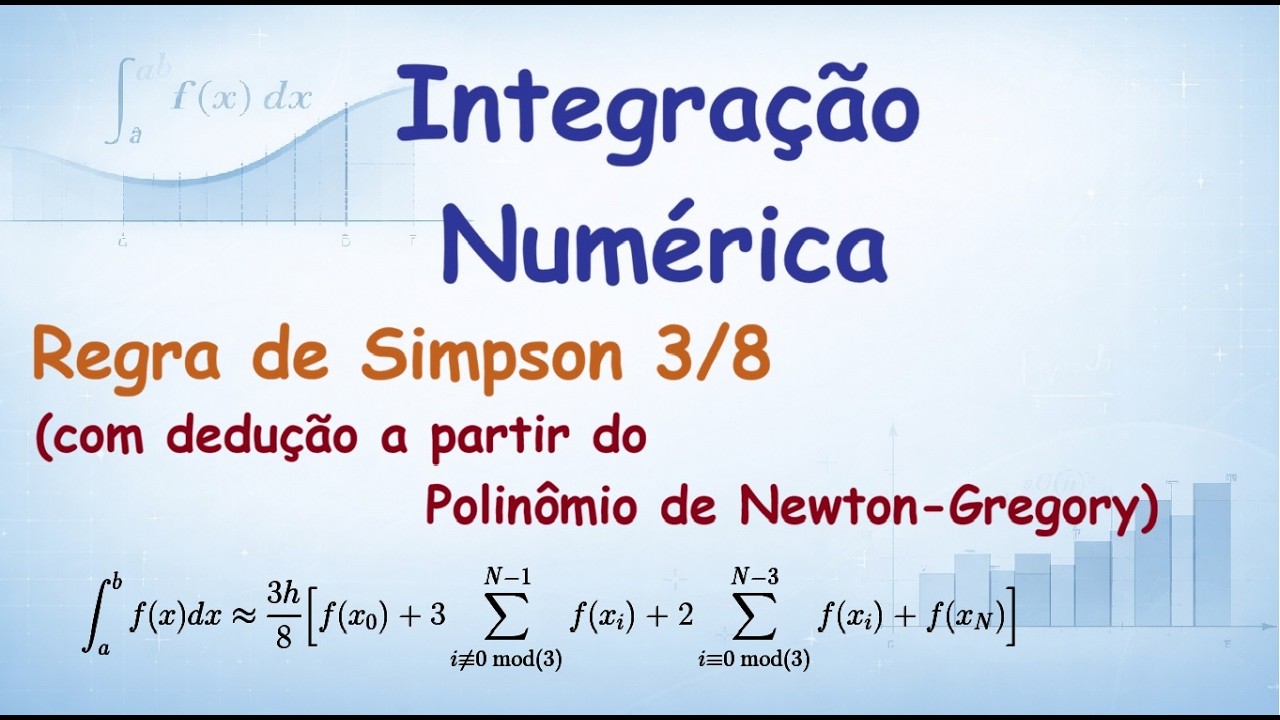 Integração Numérica: 08 - Regra de Simpson 3/8 (Dedução a partir do Polinômio de Newton-Gregory)