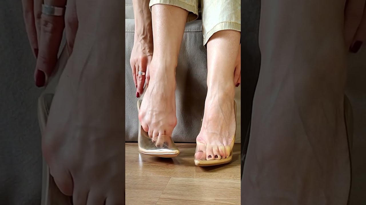 Vinyl Transparent Heels 👠What Really Happens Inside a High Heel Shoe🔍 4K  #highheels
