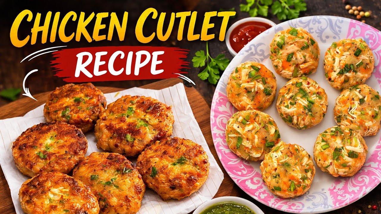 Crispy Chicken Cutlet Recipe | Easy Chicken Cutlet at Home | Chicken Cutlet Recipe