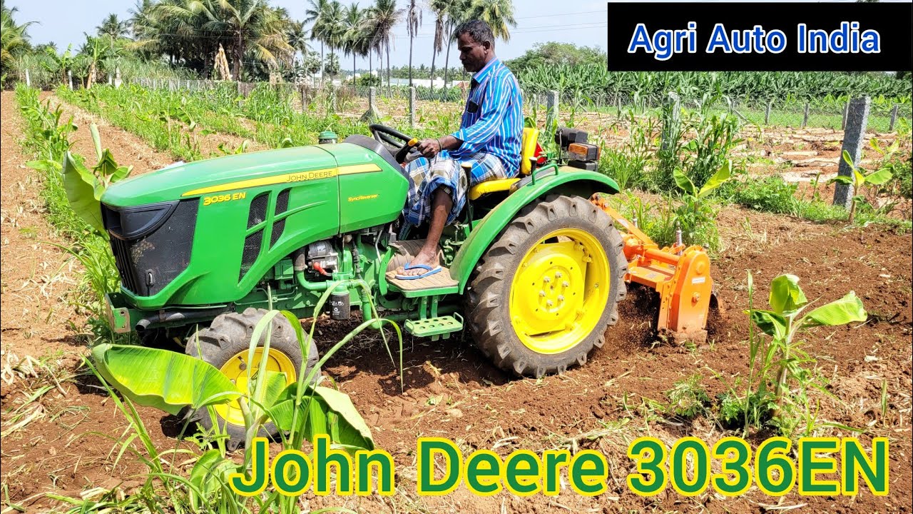 John Deere 3036 / banana field Rotary Tiller performance / Mini tractor / Milleage / வாழை காடுவீடியோ