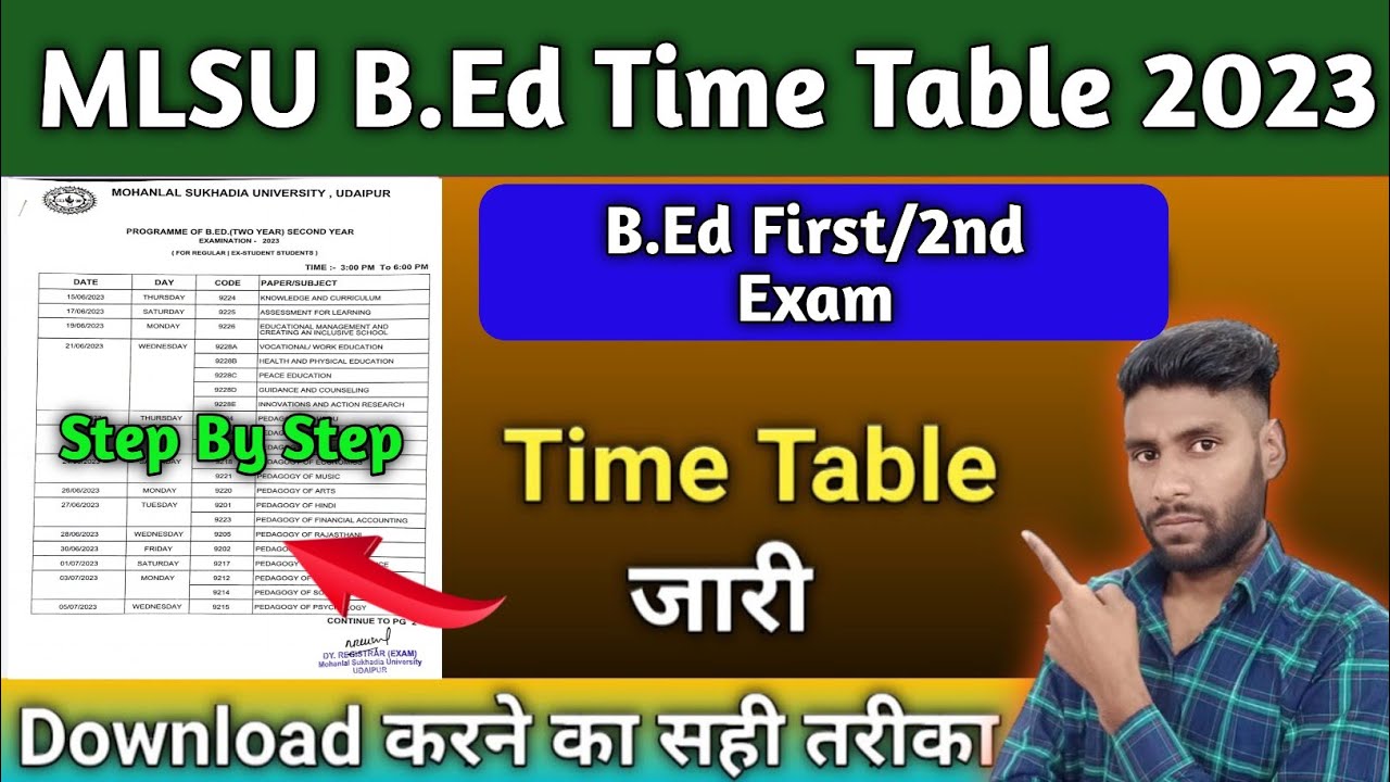 MLSU B.Ed 2023 Time Table जारी || MLSU B.Ed Exam time table Download kaise kare || Time Table Update