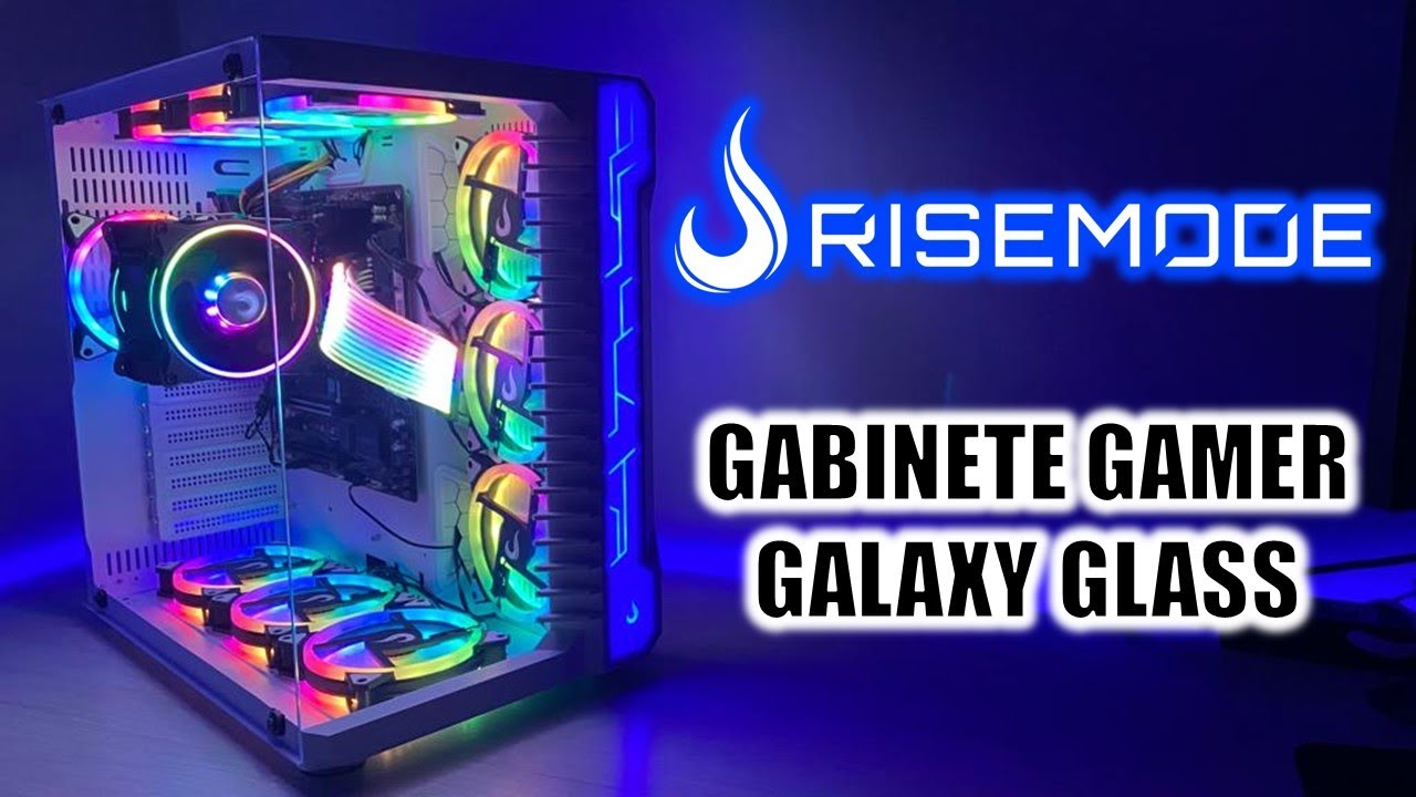 Gabinete Gamer Rise Mode Galaxy Glass, Mid Tower, Lateral e Frontal em Vidro Temperado, Branco