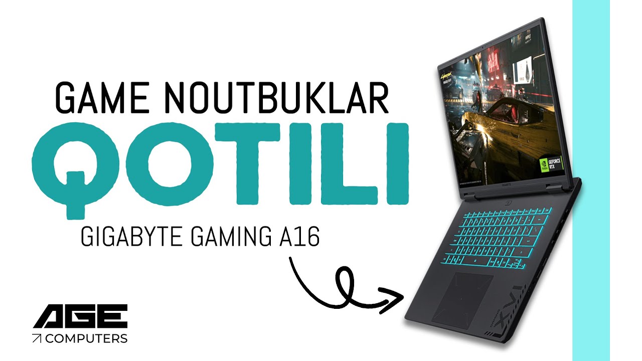 890$ GIGABYTE GAMING A16 universal noutbuk ham o'yin ham ish uchun zo'r tanlov