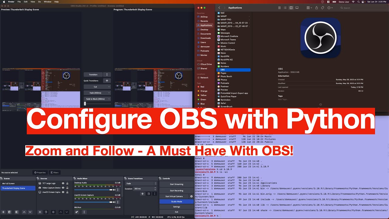 OBS/Python/Zoom and Follow/macOS - configure Python and Zoom and Follow script with OBS on macOS.