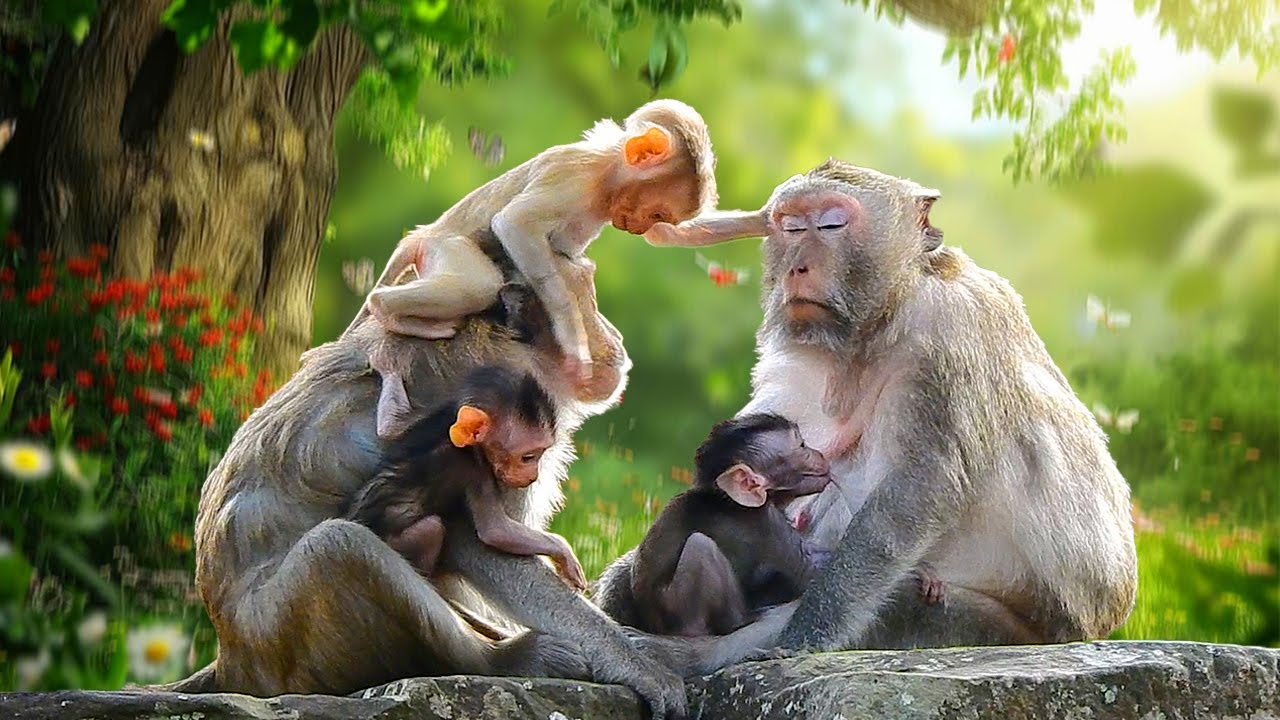 Monkey Rose lets Rina go for a walk instead of breastfeeding