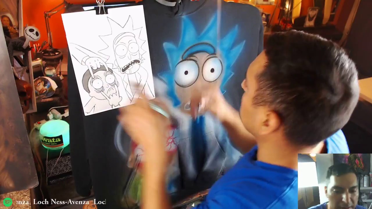 Rick and Morty Custom Painted  Hoodie
