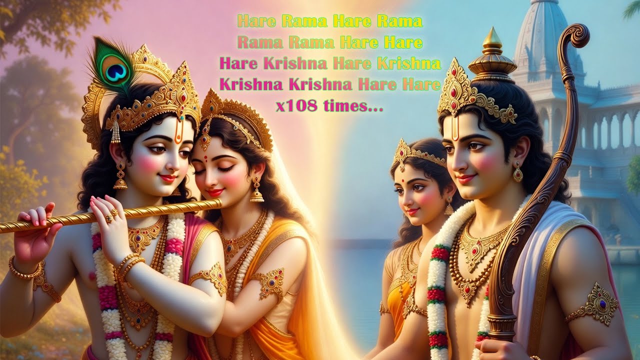 Hare Rama Hare Krishna Mahamantra 108 Times | Peaceful Chant for Meditation | Divine Peace Music
