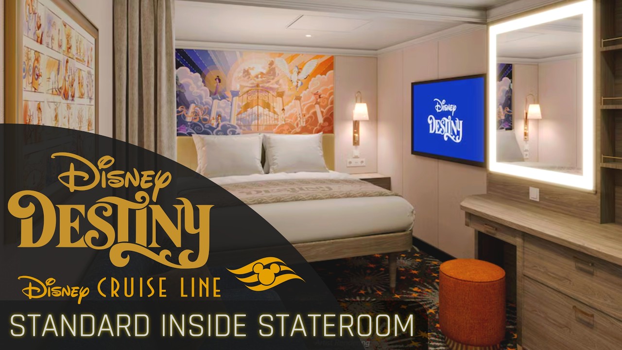 Standard Inside Stateroom Walkthrough Tour | Disney Destiny | Disney Cruise Line Room Tour 2026