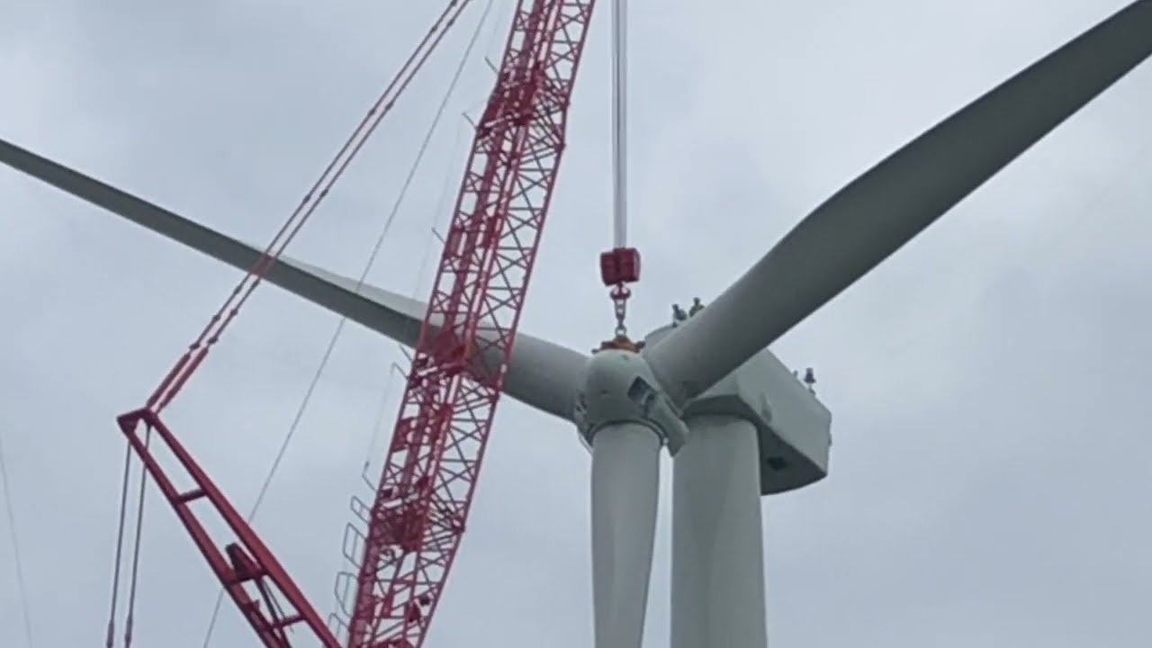 風力発電輸送を支える職人達！輸送から設置まで！高所、強風の危険な現場に密着！#トレーラー#トレーラーバック#風力発電 #クレーン #trailer #pushback #crane #craftman