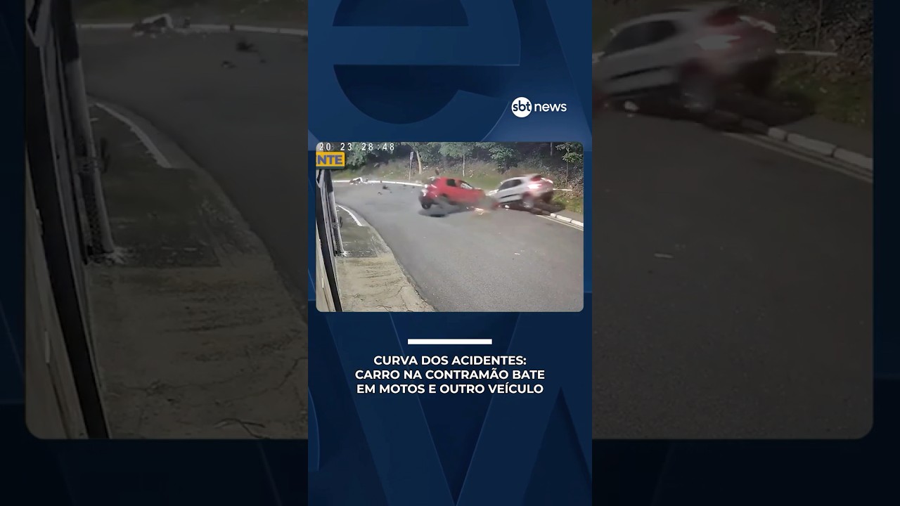 Carro em curva fechada acerta duas motos e outro ve&iacute;culo em SP | #PrimeiroImpacto