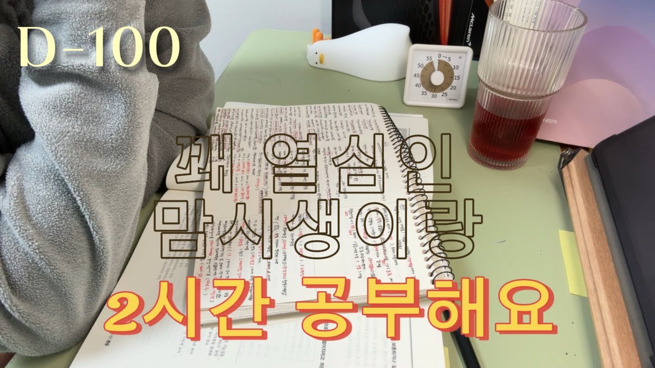 꽤 열심히 하는 맘시생이랑 두 시간 공부해요 | 2hour study with me | Cozy Desk | Mom Studying After Baby Sleeps🔥