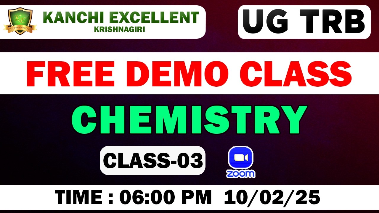CHEMISTRY 10.02.2026 #kanchiexcellent #ugtrbchemistry  #ugtrbintroclass #trbexampreparation