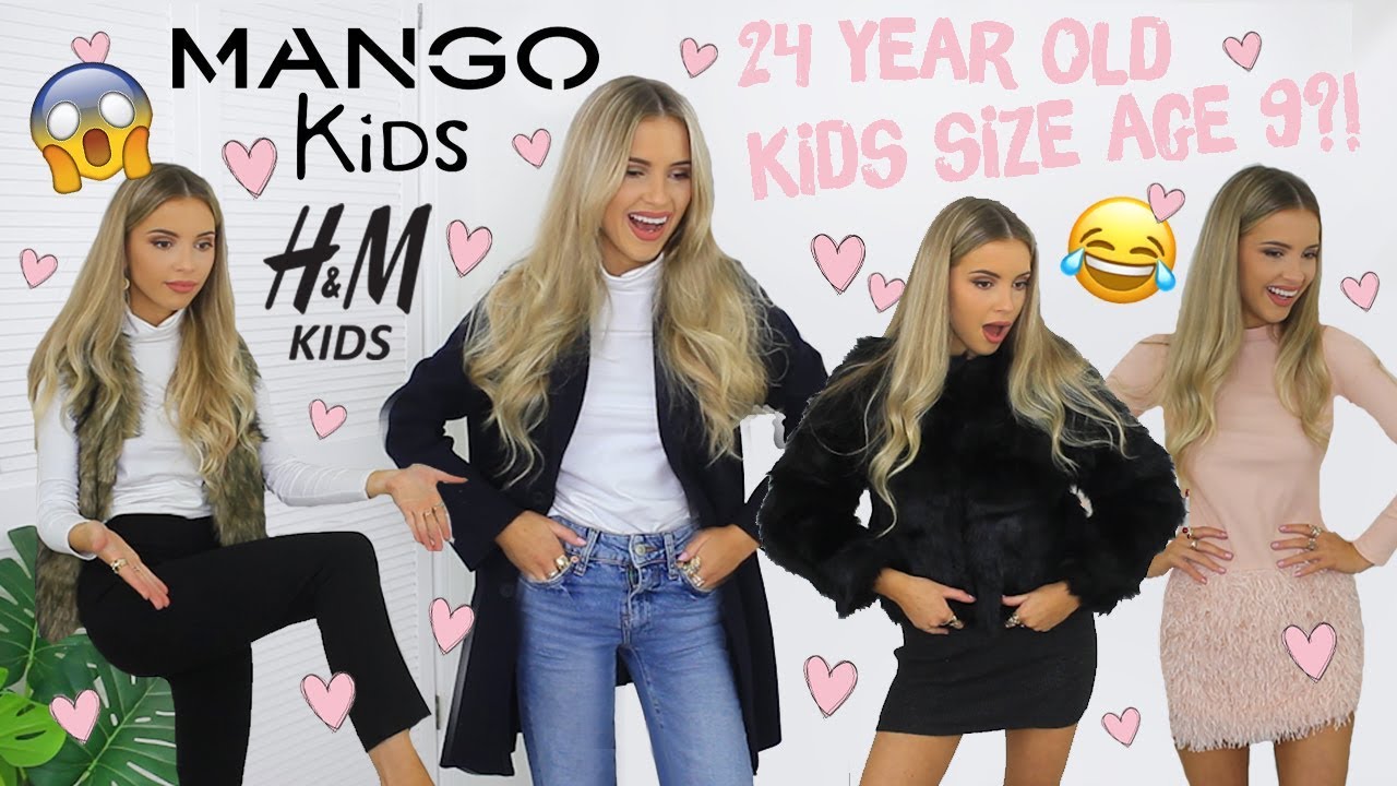 I BOUGHT KIDS CLOTHING! MANGO & H&M TRY ON HAUL: 24 YEAR OLD IN AGE 9? PETITE GALS.. LISTEN UP! 😂