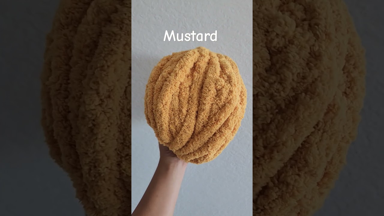 ChunkyKnitCorner Jumbo 7 Chunky Chenille Super Bulky Yarn - Mustard           #chunkyknitcorner