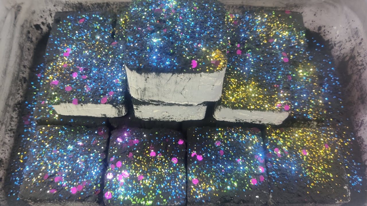 Homemade blocks with charcoal powder | oddly satisfying video