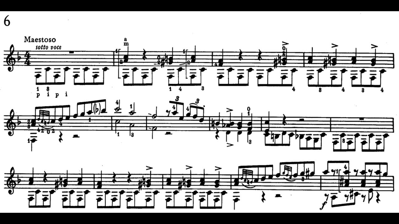 Legnani - 36 Caprices, Op. 20: No. 6 in F Major, Maestoso (Sheet Music)
