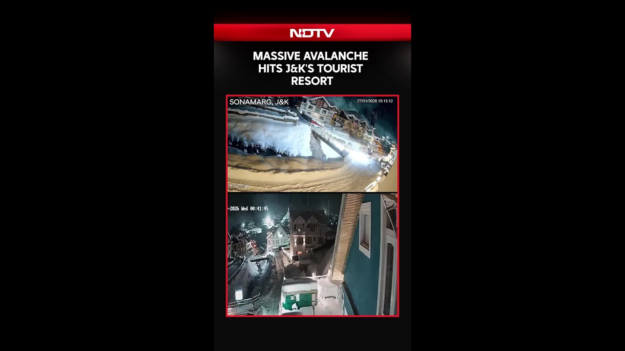 On Camera: Sonamarg Avalanche Engulfs Buildings, No Casualties Reported