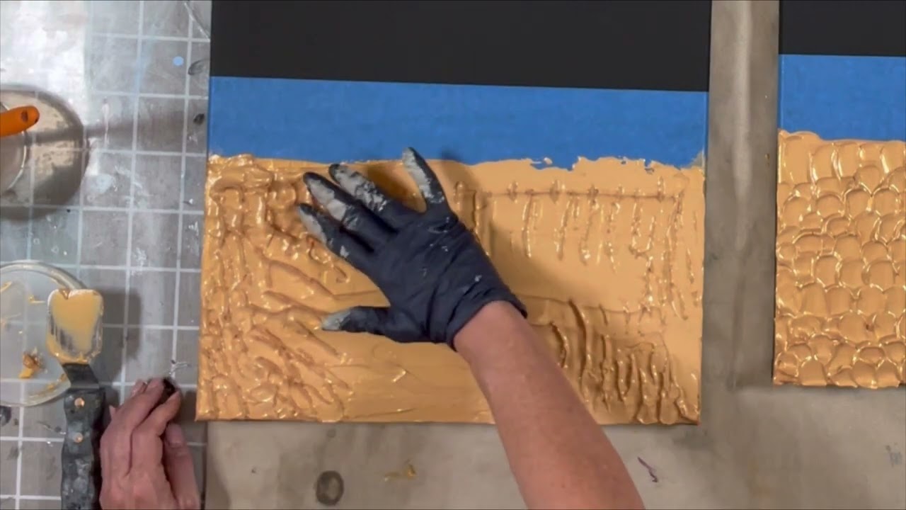 DIY Elegant Black and Gold Texture Art!!! Full Tutorial ❤️