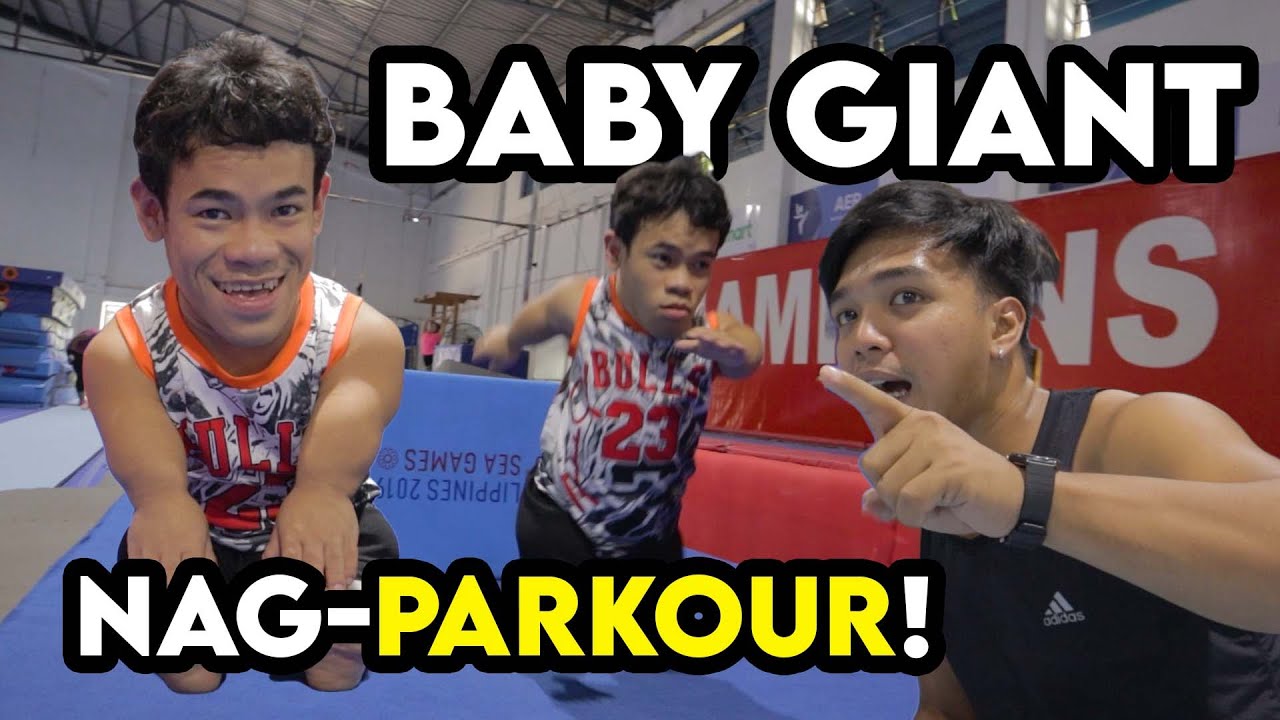 BABY GIANT Sumabak sa Parkour Training!