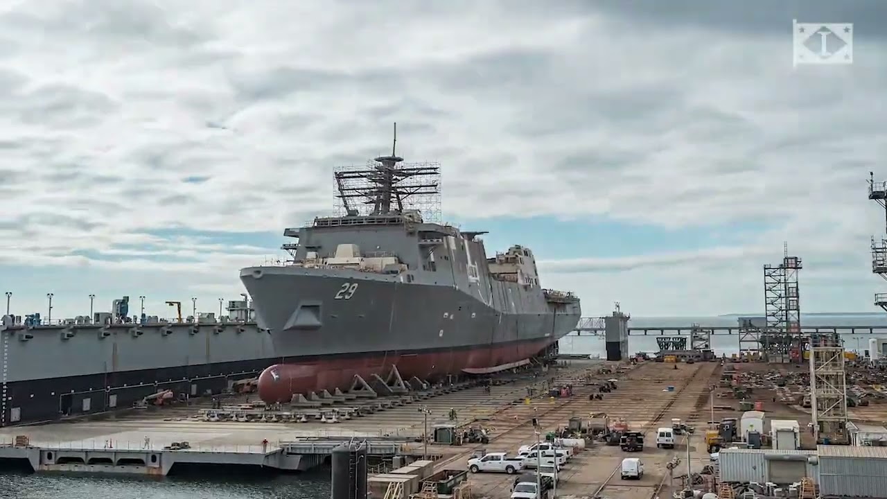 Ingalls Shipbuilding launches Amphibious Transport Dock Richard M. McCool Jr. (LPD 29) for U.S Navy