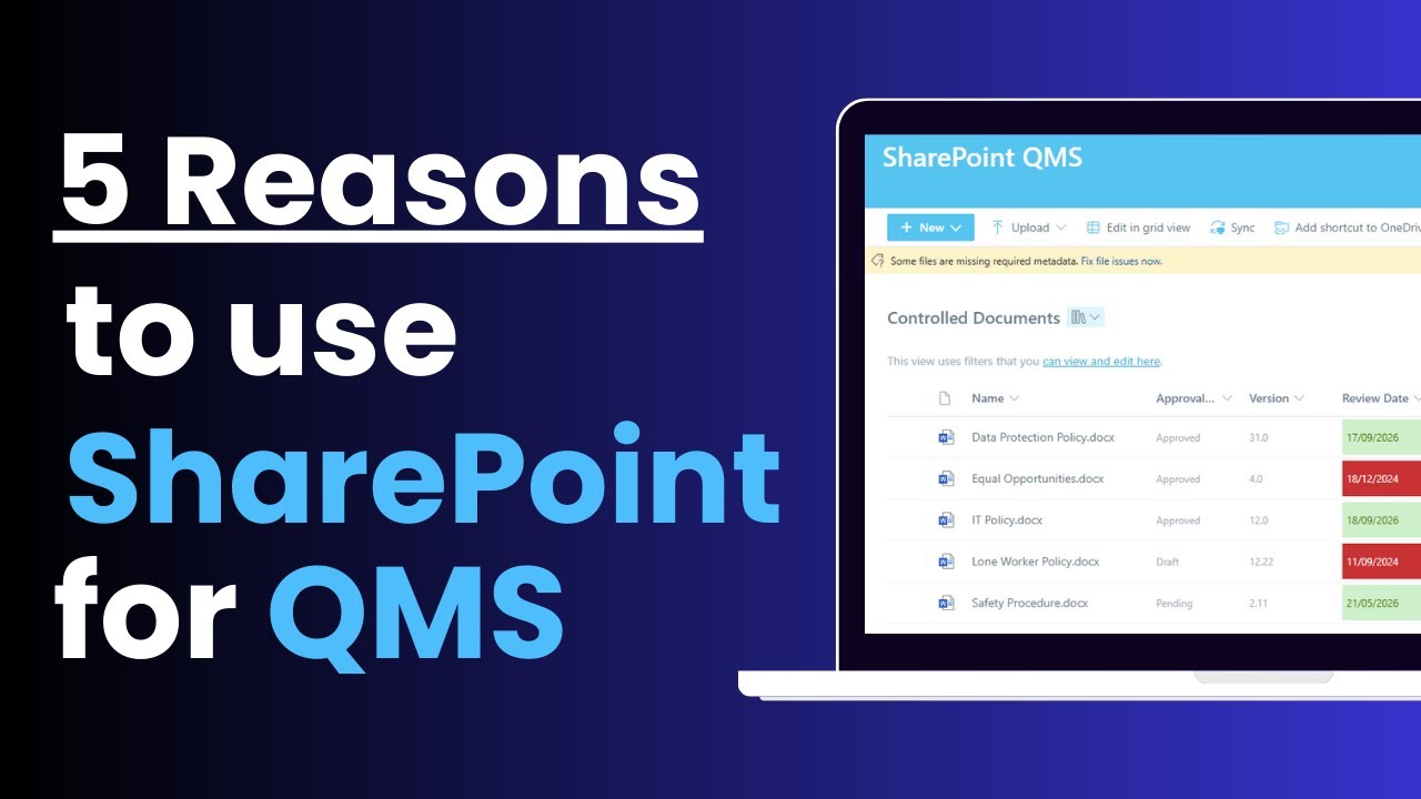 Пять основных причин использовать программное обеспечение MICROSOFT SharePoint для QMS
