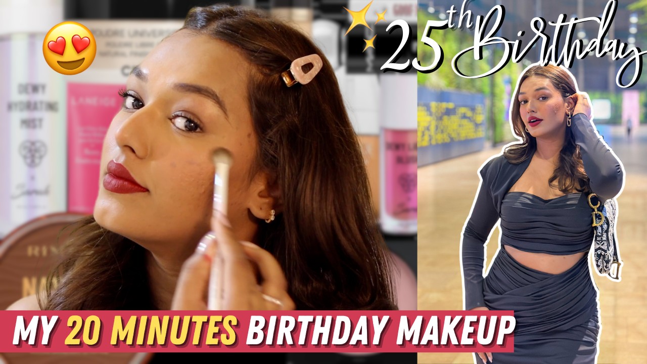 My 20 mins Birthday Makeup Tutorial in HINDI | Makeup for Oily Skin | Sarah Sarosh