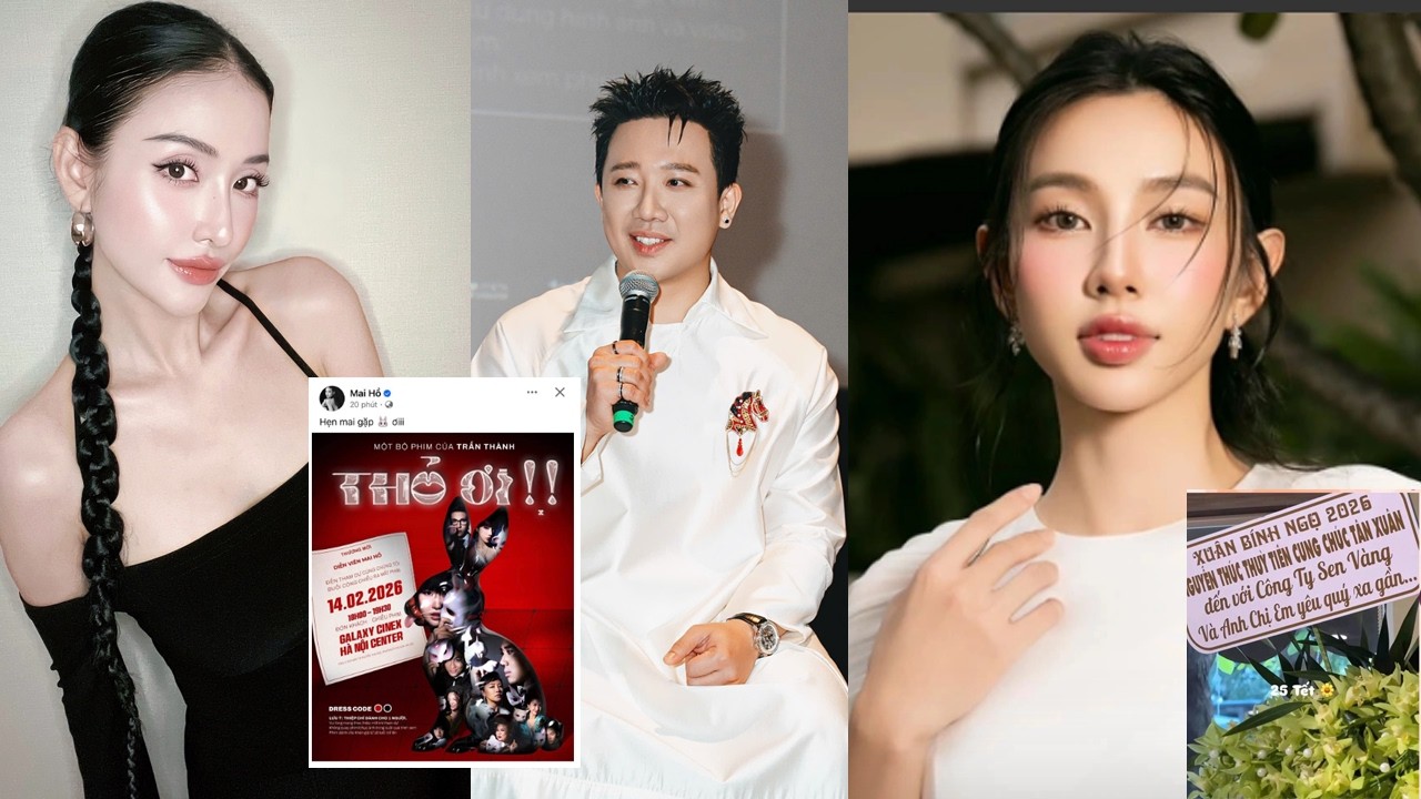 Trấn Thành mời Mai Hồ dự công chiếu ra mắt Thỏ Ơi  -Xuất hiện lẵng hoa Thùy Tiên chúc Tết Sen Vàng