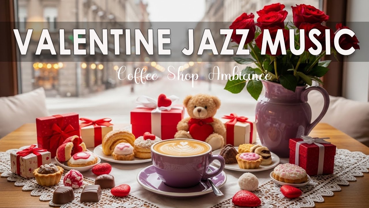 Valentine Jazz Music ☕💕 Coffee Shop Ambiance & Sweet Bossa Nova instrumental for Romantic Moments.