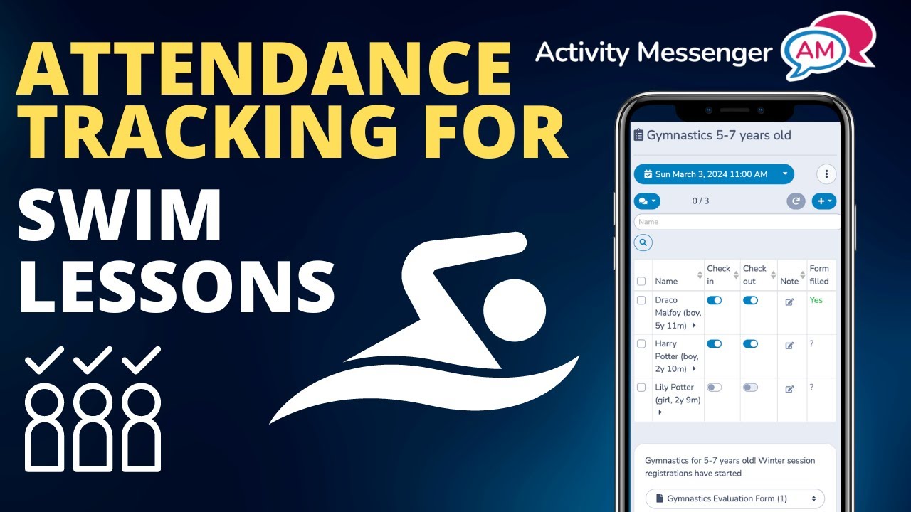 Track attendance for swim lessons