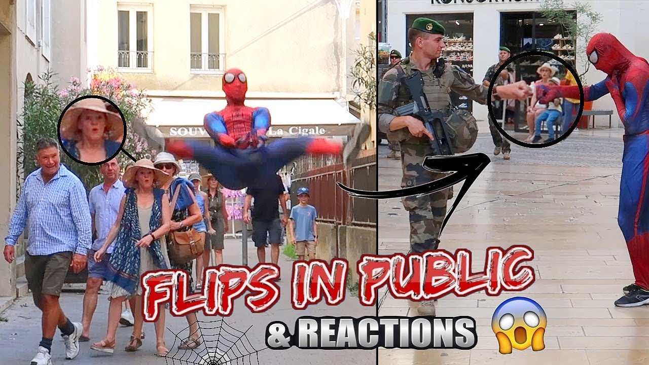 PRANK | JE ME DÉGUISE EN SPIDER-MAN [FLIPS IN PUBLIC]